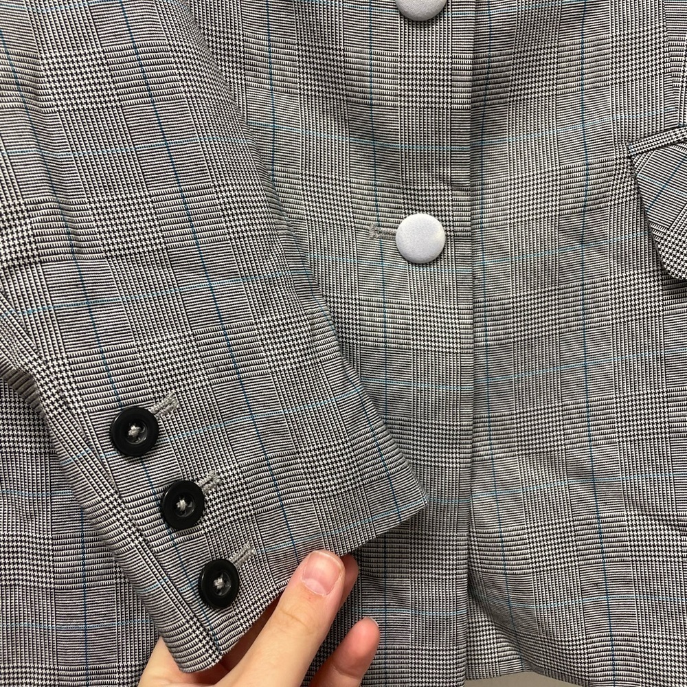 Yumi Kim NWOT Grey & Blue Plaid Blazer Size Small - Picture 13 of 15
